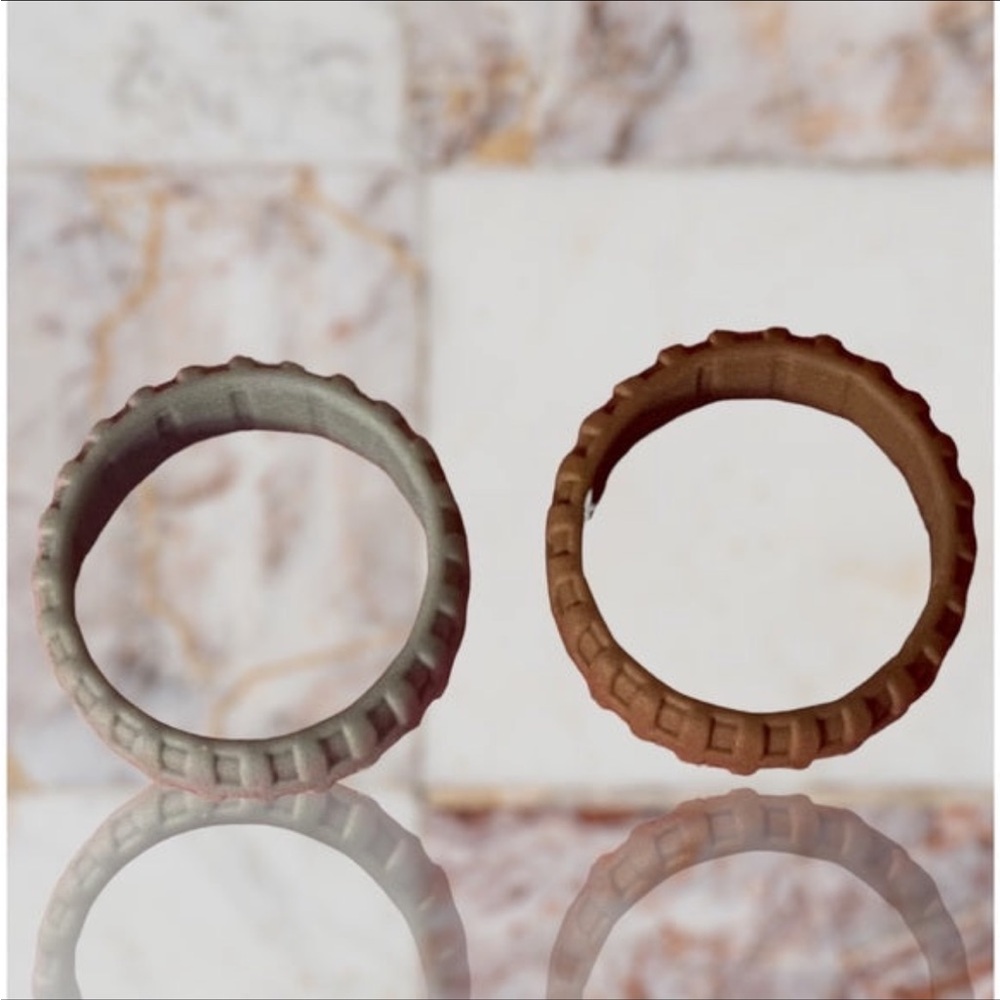 NEW Fine Fashion Unisex Any-Activity Silicon Grooved Ring 2-PACK (Sizes10-11)